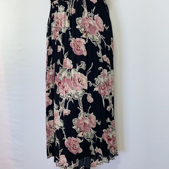 Leith  Dress For Nordstrom Blush Roses Pleated Maxi Dress Med Excellent - Picture 4 of 8
